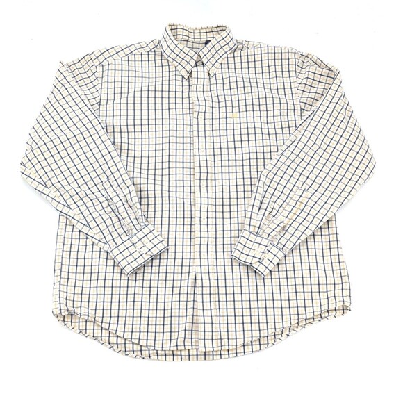 Izod 100% Cotton Logo Yellow Striped Long Sleeve Button Down Shirt Size Large - Picture 1 of 9